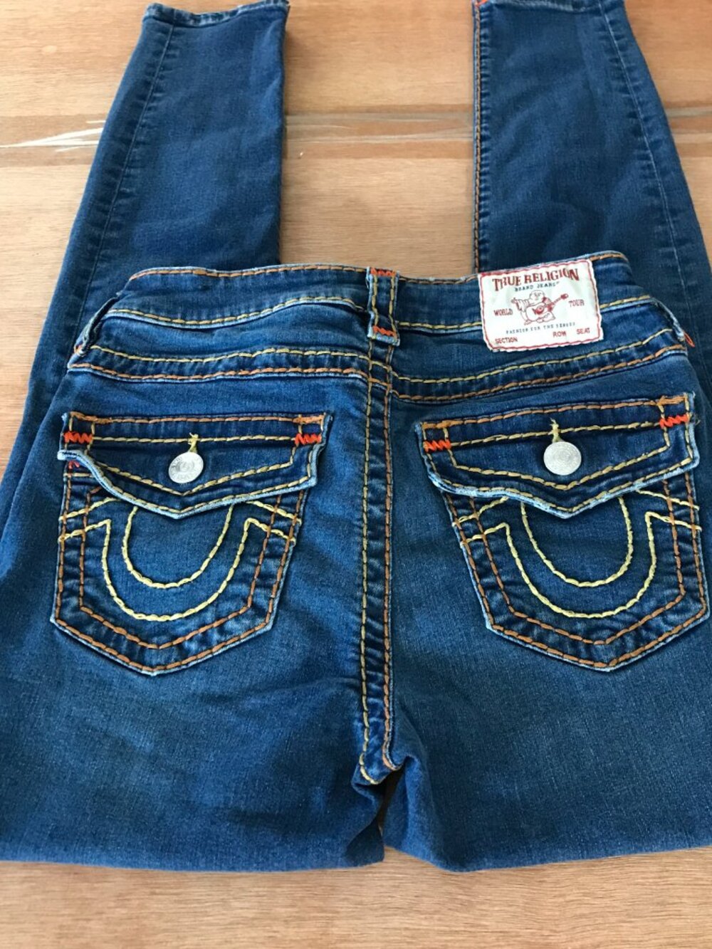 True Religion Jenny Super T Curvy Super Skinny Jeans Women 27 Blue Flap Pocket